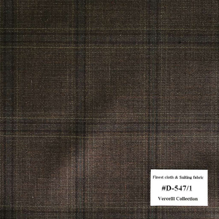 D-547/1 Vercelli V8 - Vải Suit 95% Wool - Nâu Caro